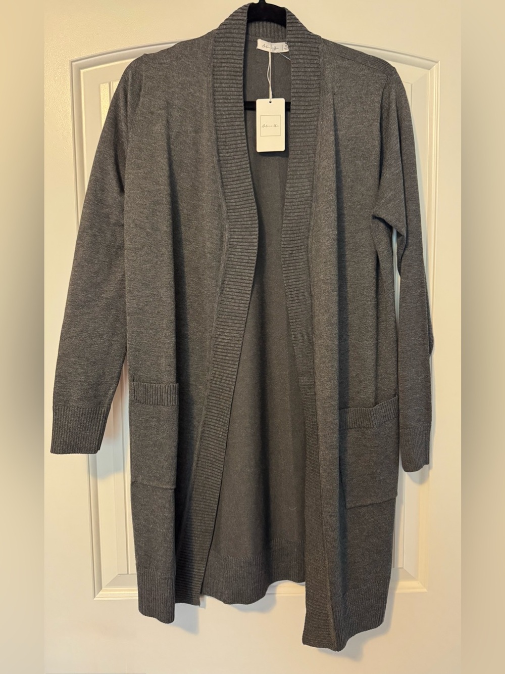Active USA Rib-Banded Open Cardigan - Picture 2 of 5